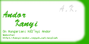 andor kanyi business card